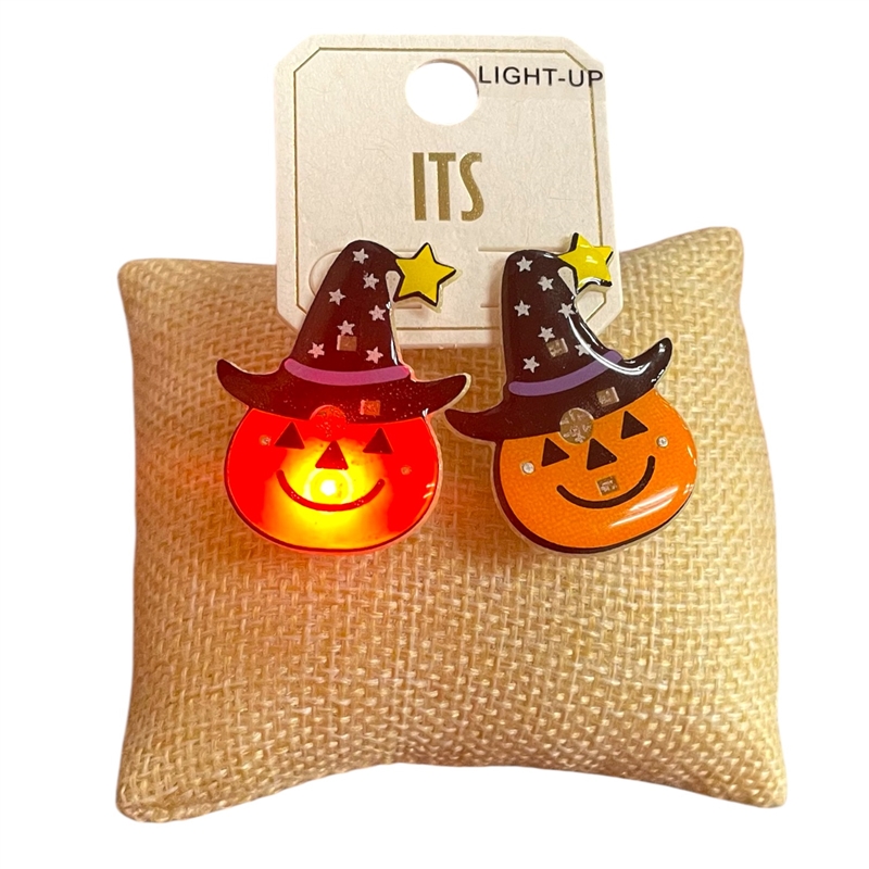 ME10990 LIGHT-UP PUMPKIN EARRINGS