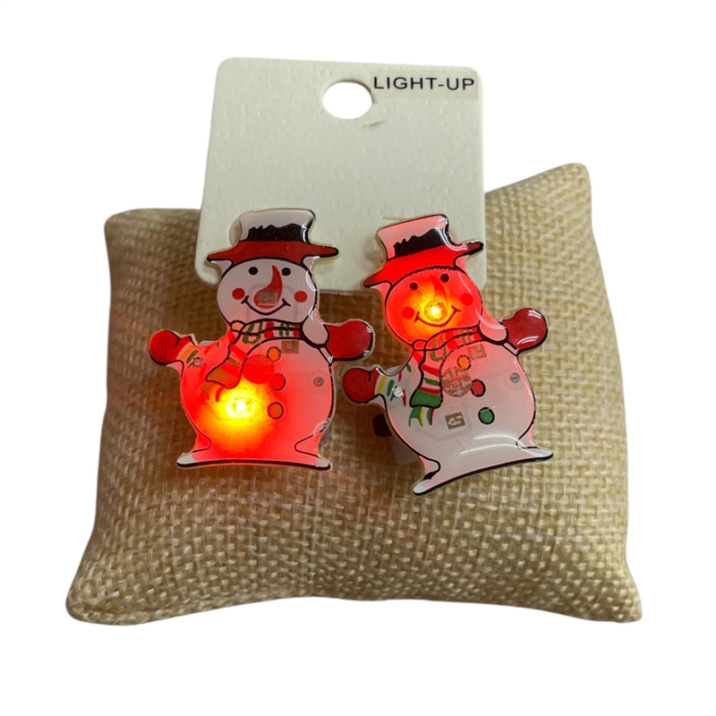 ME10990SG   '' LIGHT-UP'' SNOWMAN EARRINGS