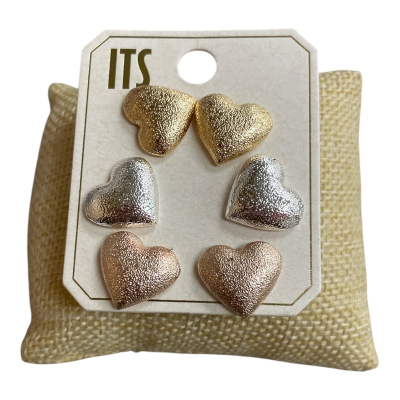 ME11052   GOLD  PEARL HEART  EARRINGS