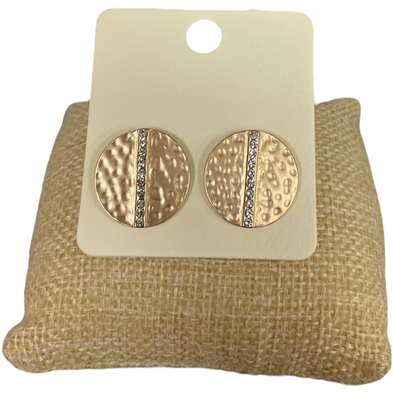 ME11097 HAMMERED CIRCLE STUD EARRINGS