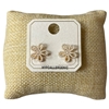 ME11206 PEARL TINY GOLD FLOWER STUD EARRINGS