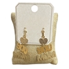 ME11217 GOLD " I LOVE YOU MOM" DANGLE EARRINGS