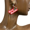 ME11257  MERRY CHRISTMAS EARRINGS