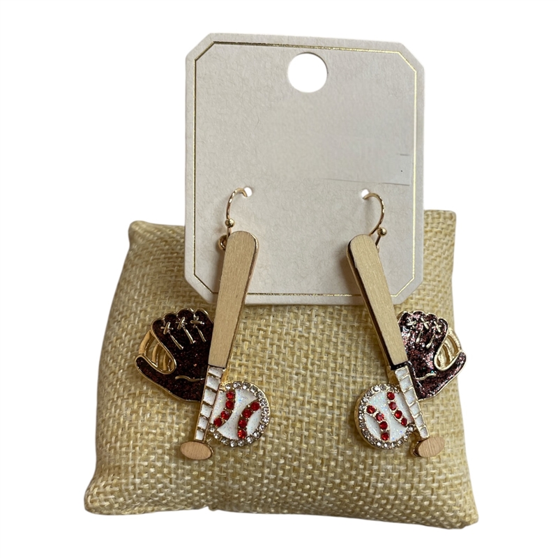 ME11329  BASEBALL  EARRINGS