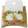 ME11398 BEADED BERRIES BRANCH HOOP EARRINGS