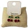 ME11406  SMALL  CRYSTAL  CHERRY  EARRINGS