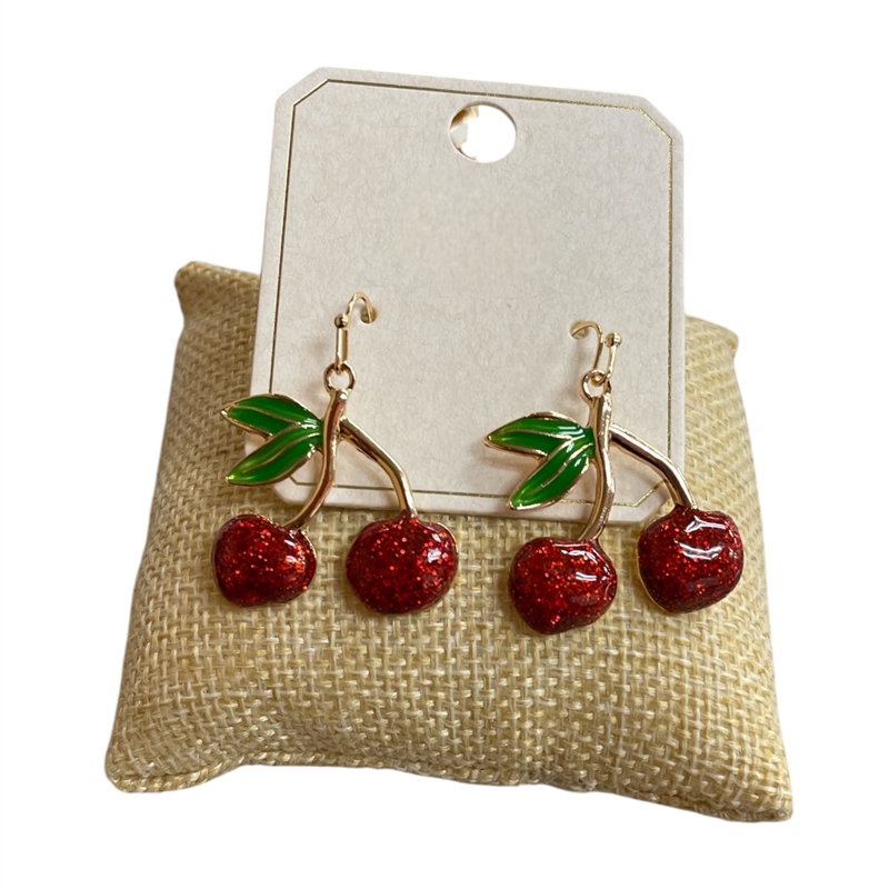 ME11439 CHERRY DANGLE EARRINGS