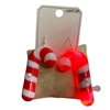ME11544'' LIGHT-UP'' RED CANDY CANE  EARRINGS