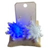 ME11544SW  '' LIGHT-UP'' WHITE SNOWFLAKE  EARRINGS