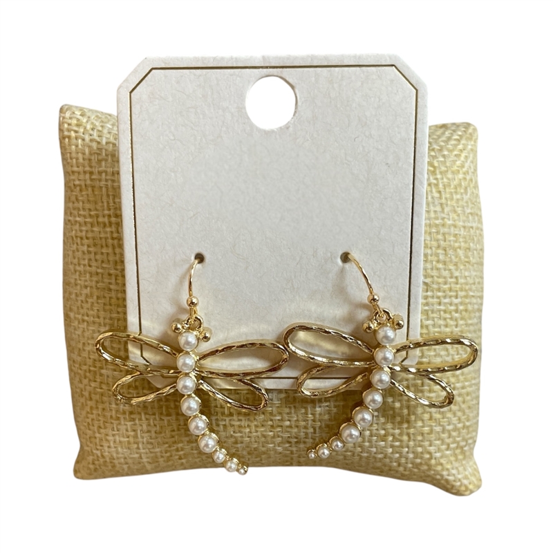 ME11671 DRAGONFLY WITH PEARL EARRINGS