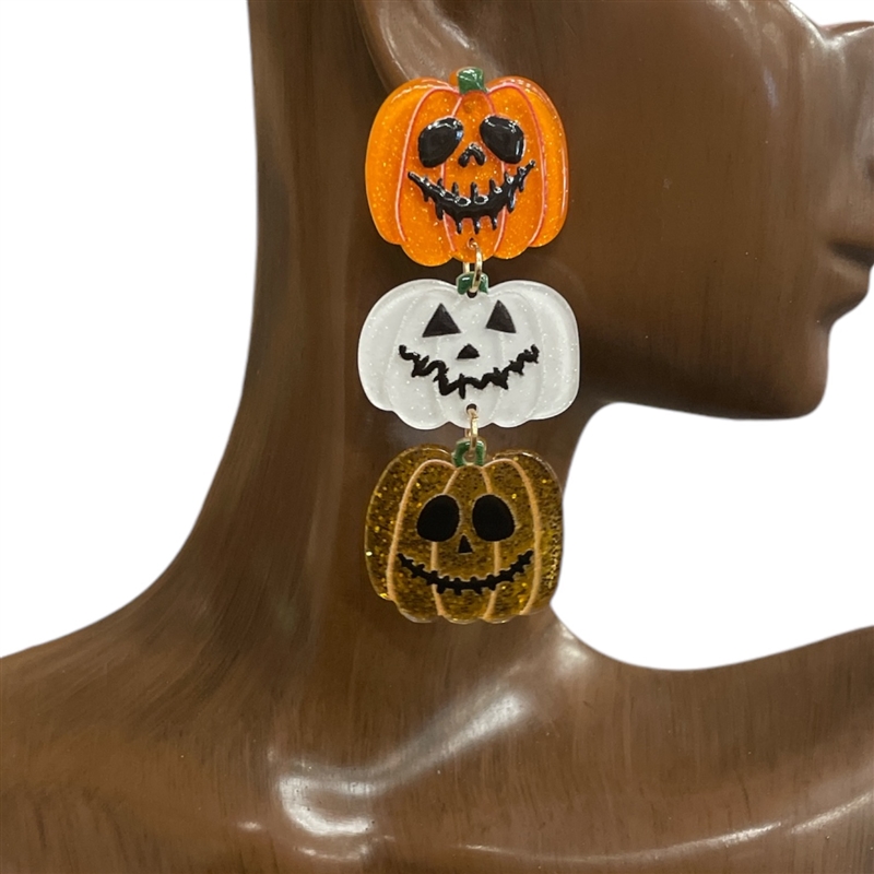 ME16271 STACKED PUMPKIN EARRINGS