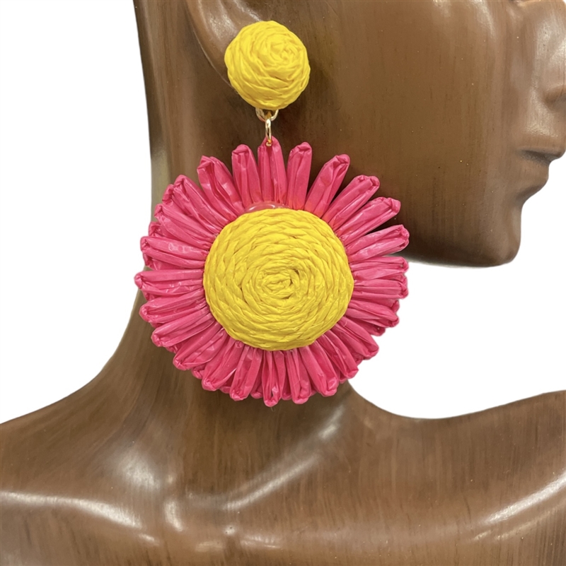 ME177 MULTI COLOR SUNFLOWER EARRINGS