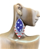 ME20027 GLITTERY SILVER RED WHITE BLUE LAYER EARRINGS