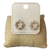 ME20104 PEARL OPEN CIRCLE GOLD STUD EARRINGS