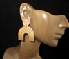 ME20197 SMALL WOOD GOLD PATTERN POST EARRINGS