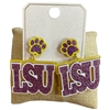 ME20842 "LSU" PURPLE & YELLOW ACRYLIC POST EARRINGS
