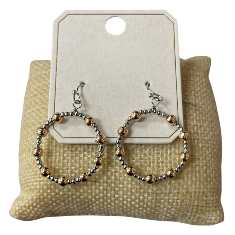 ME21164  BEADED  HOOP EARRINGS