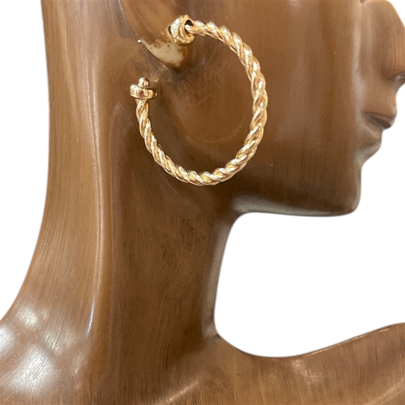 ME21172 SMALL ROPE OPEN HOOP EARRINGS