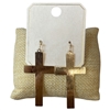 ME21182 GOLD PLAIN TEXTURED CROSS DANGLE EARRINGS