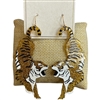 ME21196 GOLD AND BLACK ACRYLIC TIGER DANGLE EARRINGS