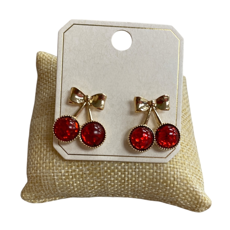 ME21295 BOW CHEERY STUD EARRINGS