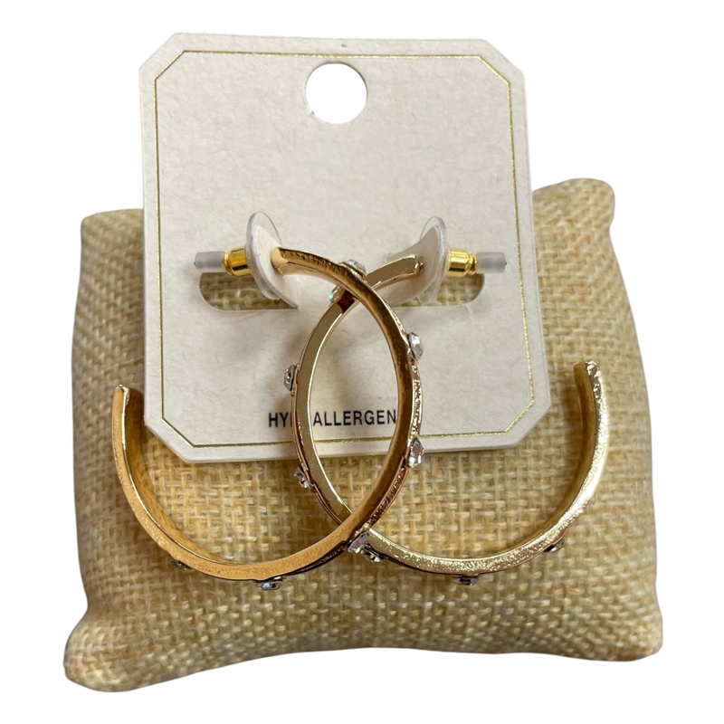 ME21360 RHINESTONE HOOP EARRINGS