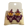 ME21442 PURPLE GLITTER PUMPKIN EARRINGS