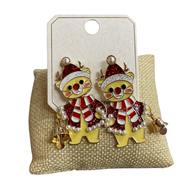 ME21453 CHRISTMAS CAT EARRINGS