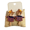 ME21455 WOODEN ACRYLIC SCARECROW EARRINGS
