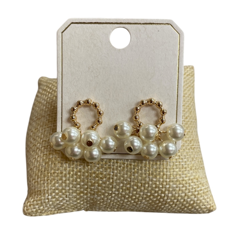ME21499  CIRCLE PEARL STUD  EARRINGS