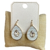 ME21521 TEARDROP CRYSTAL IN CENTER DANGLE EARRINGS