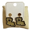 ME21525L BLACK & GOLD LA POST DANGLE EARRINGS