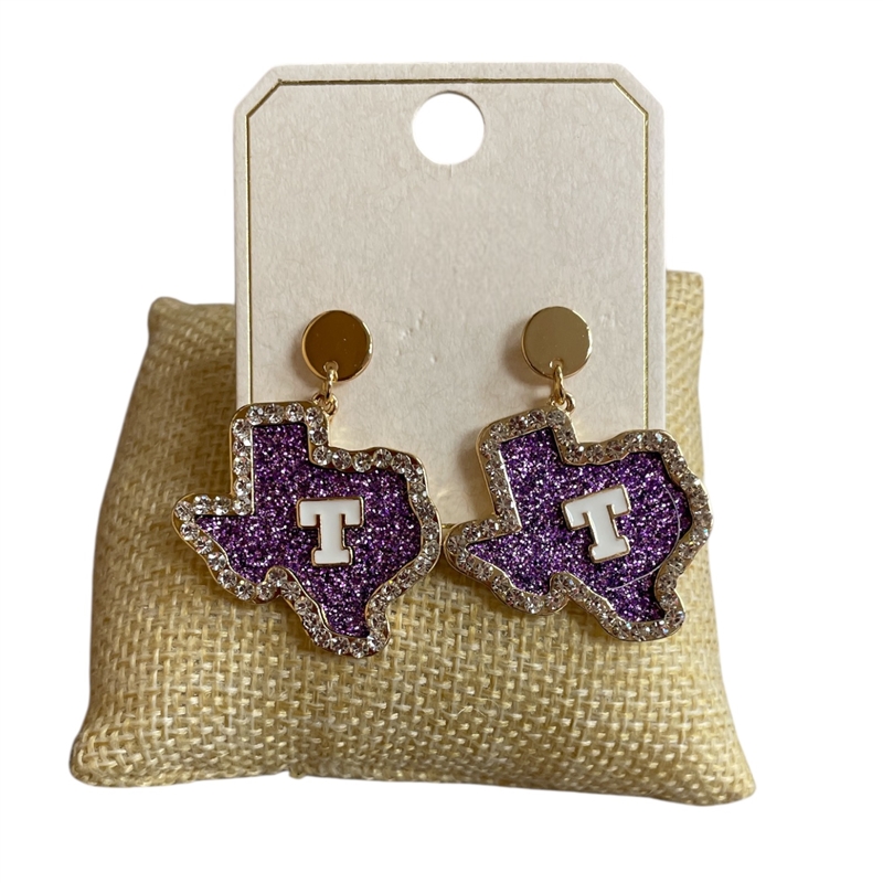 ME21525T  TEXAS PURPLE  EARRINGS