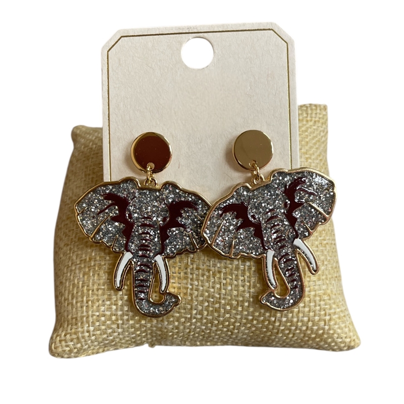 ME21558  ALABAMA ELEPHANT EARRINGS
