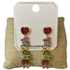 ME21612 COLORFUL TEACHER DANGLE GOLD EARRINGS