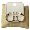 ME21624 PEARL & RHINESTONE SMALL HOOP EARRINGS EARRINGS