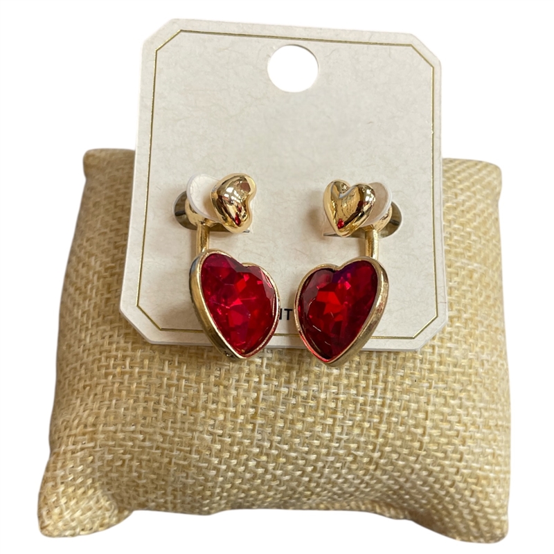 ME21625   RED HEART  EARRINGS