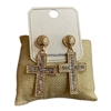 ME21628 RHINESTONE CROSS EARRINGS