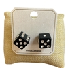 ME21631-1 BLACK DICE STUD EARRINGS