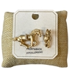 ME21697G MATTE GOLD FRONT & BACK HORSE STUD EARRINGS
