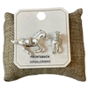 ME21697W MATTE SILVER FRONT & BACK HORSE STUD EARRINGS