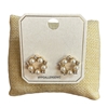 ME21702 SMALL CIRCLE PEARL & RHINESTONE STUD EARRINGS