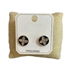 ME21753  RHINESTONE BLACK CLOVER STUD EARRING
