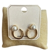 ME21774 PEARL OPEN HOOP STUD EARRING