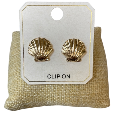 ME21784 SEA SHELL CLIP ON EARRINGS