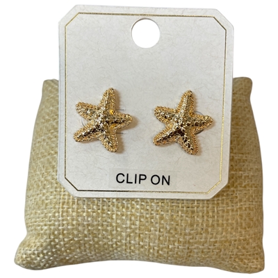 ME21789 STAR FISH CLIP ON EARRINGS