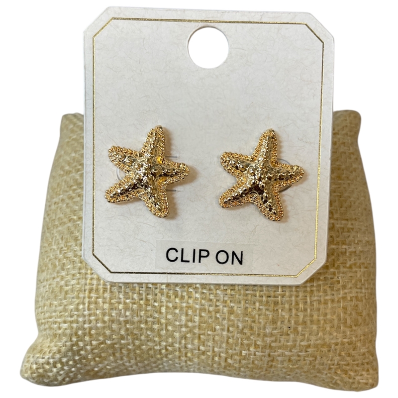 ME21789 STAR FISH CLIP ON EARRINGS