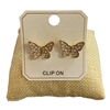 ME21835 BUTTERFLY RHINESTONE CLIP ON EARRINGS