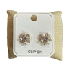 ME21836 PEARL & RHINESTONE CLIP ON EARRINGS