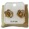 ME21840 GOLD ROSE CLIP ON EARRINGS